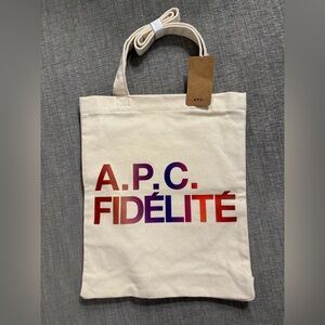 A.P.C. Cream Canvas Tote Bag